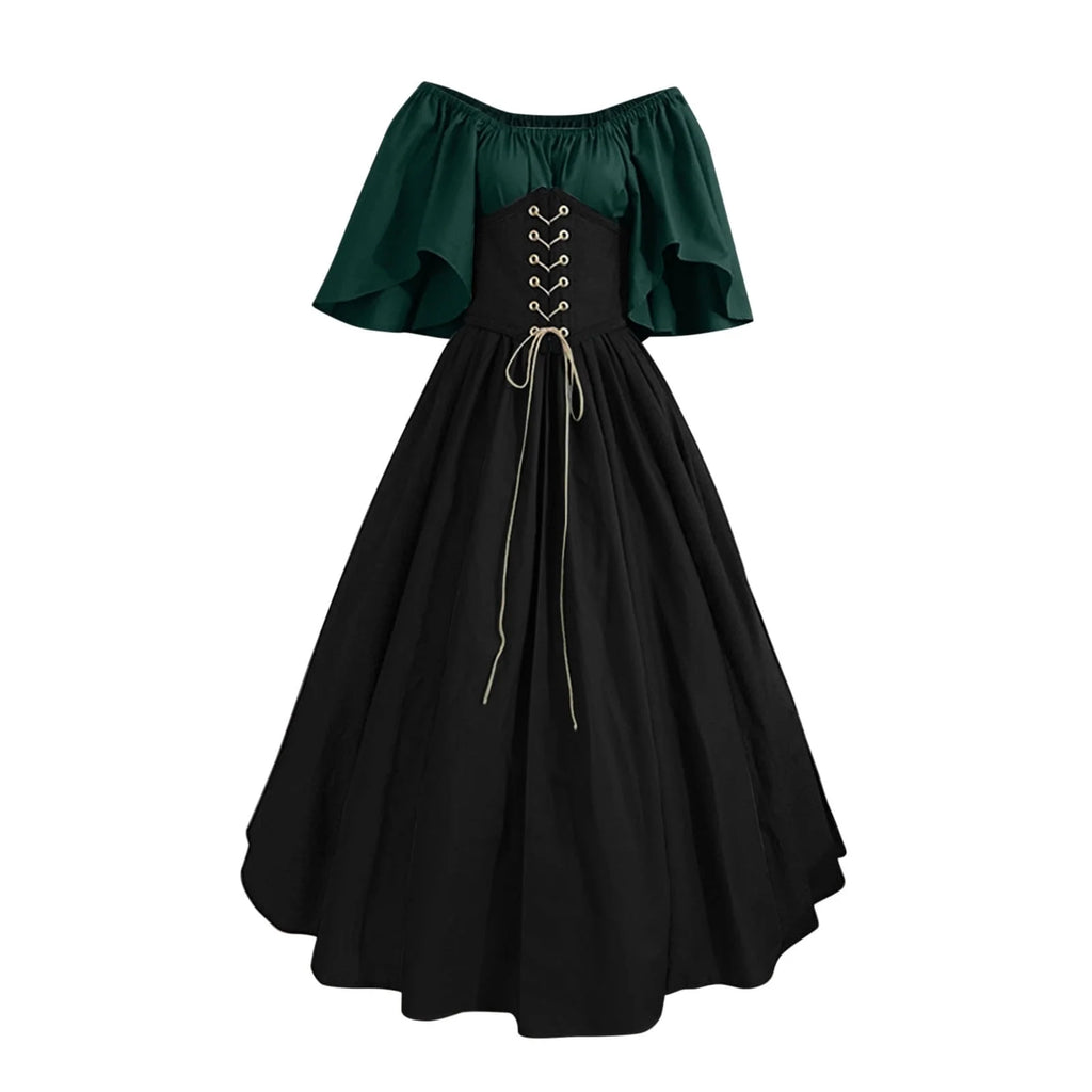 UPPADA Vestidos De Feria Renacentista Para Mujeres Medievales Irlandeses Tradicionales Talla Grande Vestidos Con Volantes Sobre Vestido Corsé Retro Vestido De Cosplay