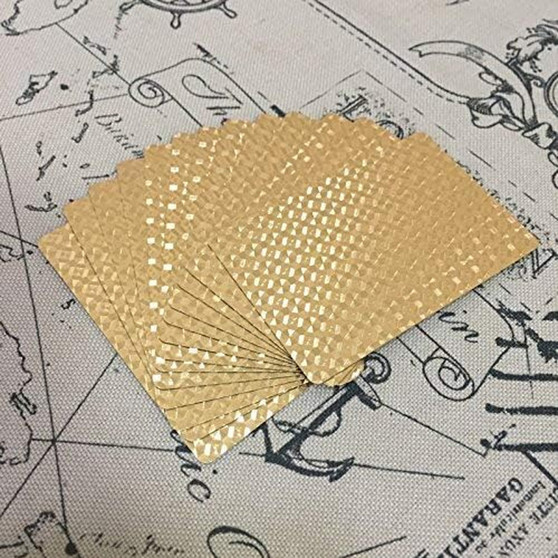Deck of Cards, Gold Deck of Cards, Gold Playing Cards, Gold Waterproof Playing Cards, Waterproof Playing Cards, Poker Cards, Deck of Waterproof Cards, Washable Flexible, Use for Party and Game