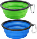 Extra Large Collapsible Dog Bowls 2 Pack, 34Oz Foldable Dog Travel Bowl, Portable Dog Water Food Bowl with Carabiner, Pet Feeding Cup Dish for Traveling, Walking, Parking