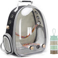Bird Carrier Cage, Bird Travel Backpack with Stainless Steel Tray and Standing Perch (Large, Black)